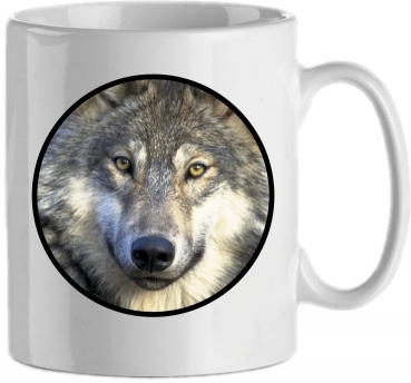 Kaffetasse Motiv Wolf
